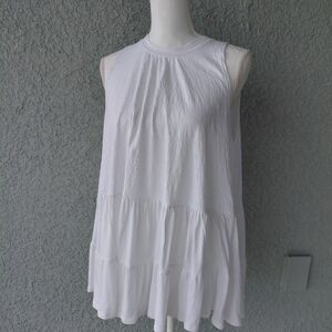 Free People White Sleeveless Tunic